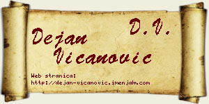 Dejan Vicanović vizit kartica